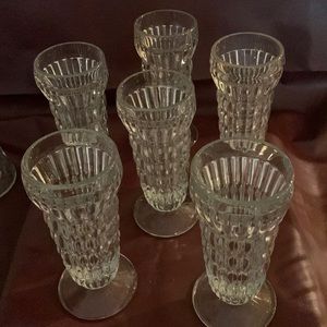 Set of 6 Jeanette Glass homespun pattern 10 oz glasses